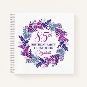 Cuaderno Elegante fiesta de cumpleaños 85 de corona rosa y