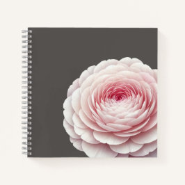 Cuaderno Elegante Flor Botánica de Tinte Carbón Cálido