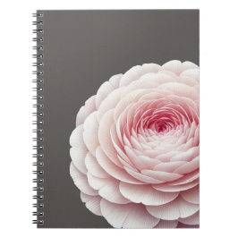 Cuaderno Elegante Flor Botánica de Tinte Carbón Cálido