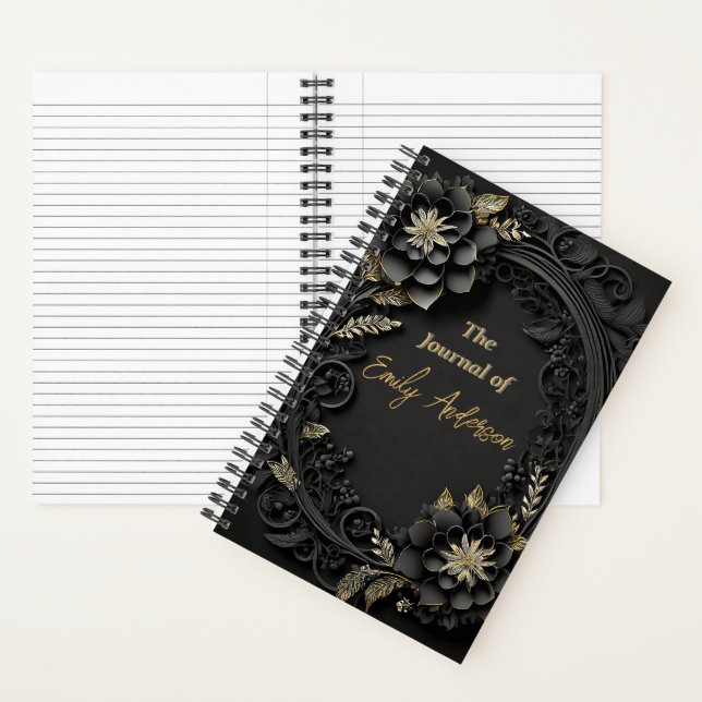 Cuaderno Elegante flor personalizada estampada en 3d (Interior)