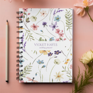 Cuaderno Elegante Flor Silvestre Floral Personalizada