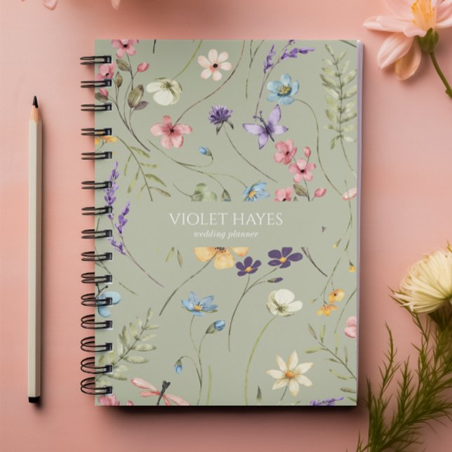 Cuaderno Elegante Flor Silvestre Floral Personalizado (Subido por el creador)