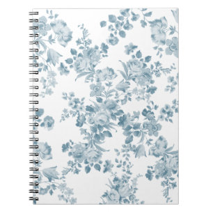 Cuaderno Elegante floral azul bohemio