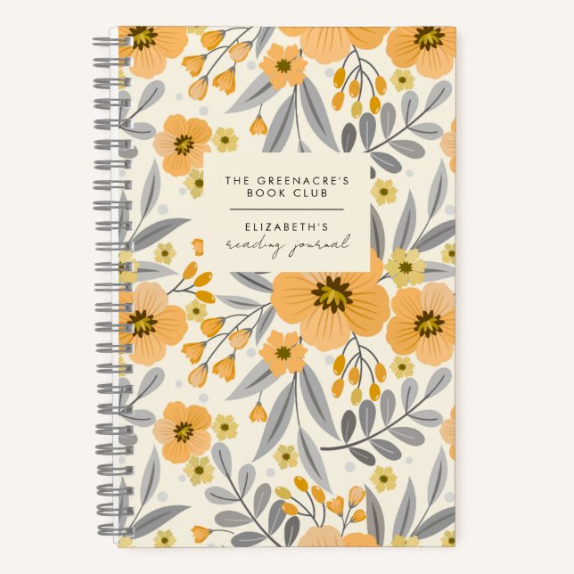 Cuaderno Elegante Floral Book Club Reading Gift Journal (Anverso)