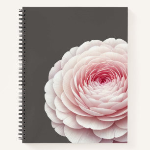 Cuaderno Elegante Floral Botánico de Rubor Carbón Cálido