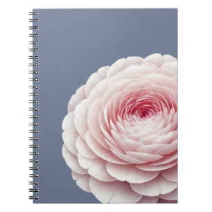 Cuaderno Elegante Floral Botánico de Tono Azul Pizarra y Ru