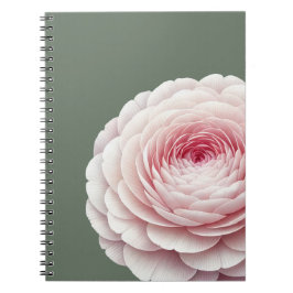 Cuaderno Elegante Floral Botánico Verde Salvia Tono Rosado
