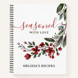 Cuaderno Elegante Floral Con Amo Recetas Familiares