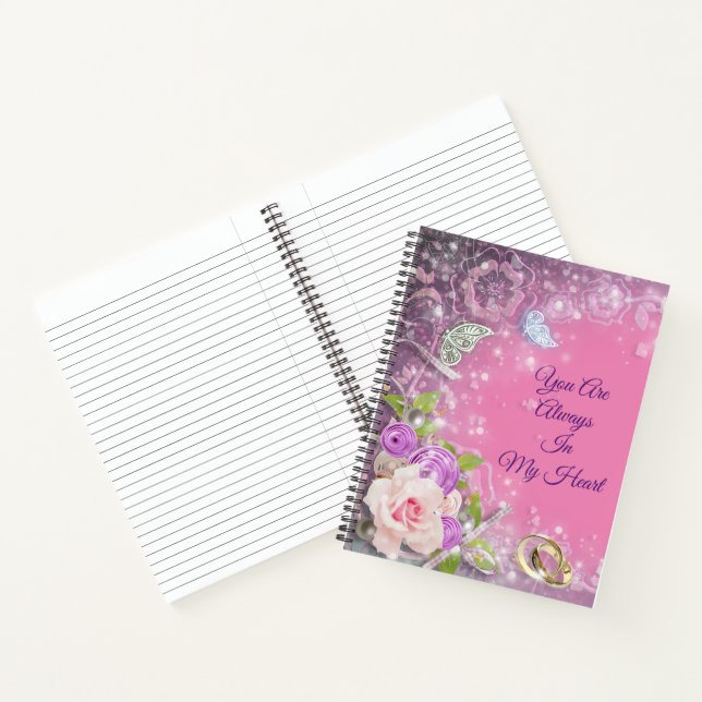 Cuaderno Elegante Floral De Lujo Rosa Añade Tu Texto (Interior)