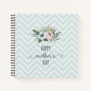 Cuaderno Elegante Floral feliz Día de la Madre   Portátil