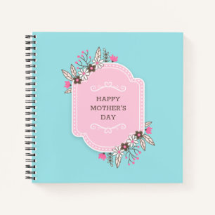 Cuaderno Elegante Floral feliz Día de la Madre   Portátil