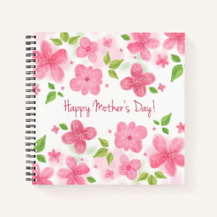 Cuaderno Elegante Floral feliz Día de la Madre   Portátil