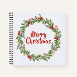 Cuaderno Elegante Floral Feliz Navidad | Portátil
