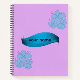 Cuaderno Elegante Floral Pastel Acuarela Nombre Personaliza