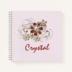 Cuaderno Elegante floral roja y verde
