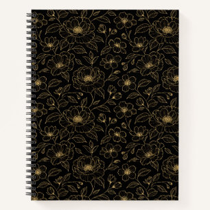 Cuaderno Elegante Floral Sin Costuras De Lujo