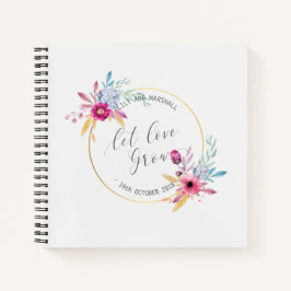 Cuaderno Elegante Floral Sr. y Sra. Boda Guestbook Notebook