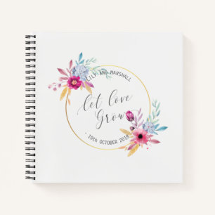 Cuaderno Elegante Floral Sr. y Sra. Boda Guestbook Notebook
