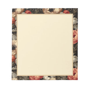 Cuaderno elegante floral vintage cuadrado