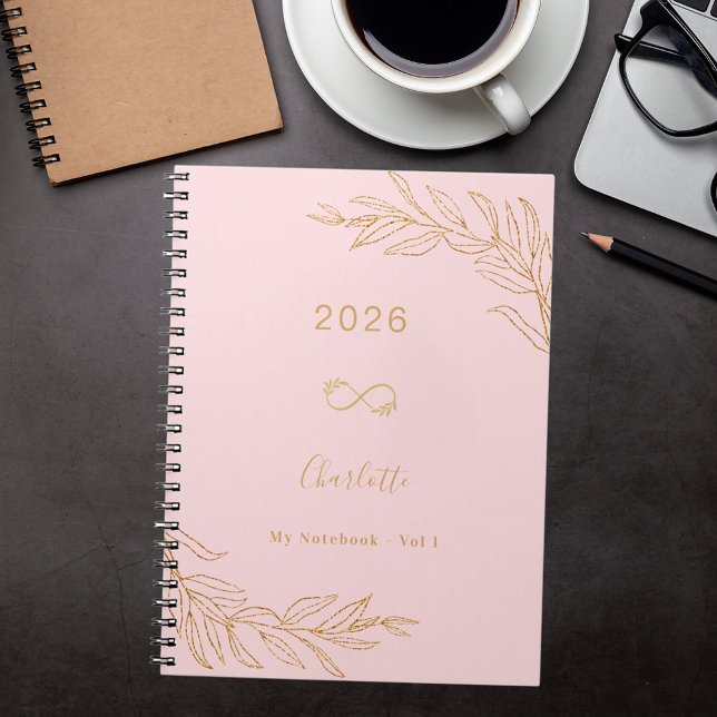 Cuaderno Elegante follaje botánico de oro rosa (Subido por el creador)