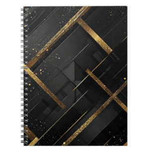 Cuaderno Elegante fondo abstracto negro y dorado