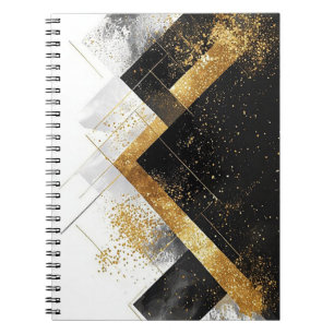 Cuaderno Elegante fondo abstracto negro y dorado