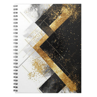 Cuaderno Elegante fondo negro y dorado abstracto