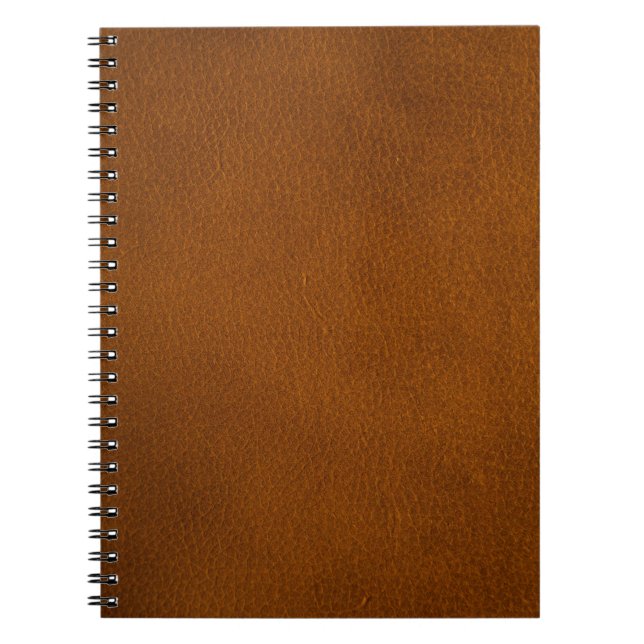 Cuaderno Elegante fondo retro de cuero Naranja marrón (Frente)