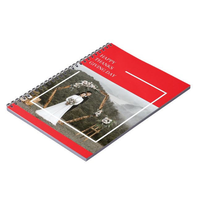 Cuaderno Elegante foto familiar y regalo del Día de Acción  (Lado Izquierdo)