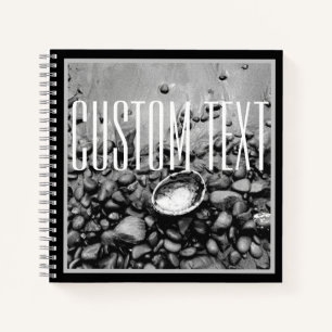 CUADERNO ELEGANTE FOTO NATURAL DE LA PLAYA DE SHELL BLANCO 