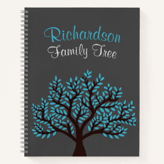 Cuaderno Elegante Genealogía de árbol de la familia de la h