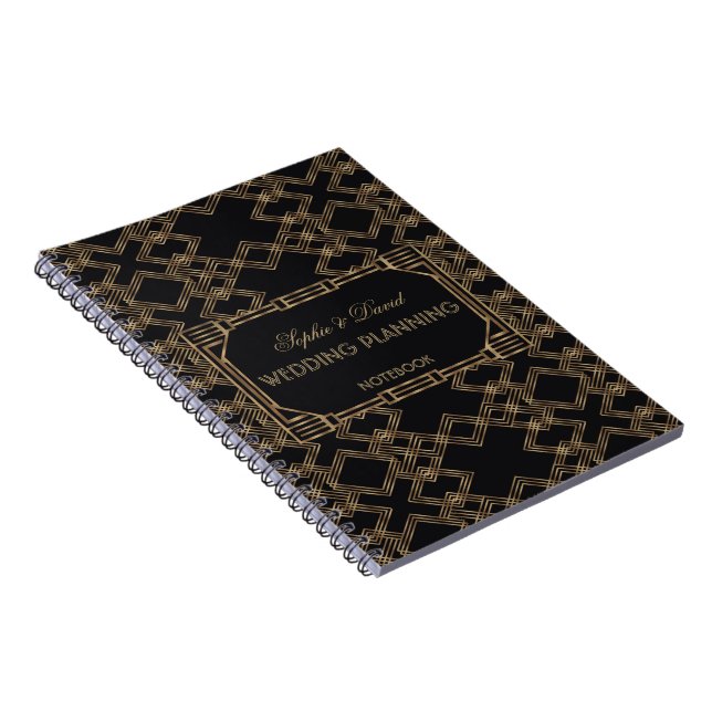Cuaderno Elegante Gold Black Great Gatsby Wedner Planner (Lado Derecho)