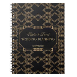 Cuaderno Elegante Gold Black Great Gatsby Wedner Planner