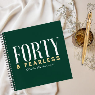 Cuaderno Elegante Gold FORTY e intrépido, Personalizado Jou