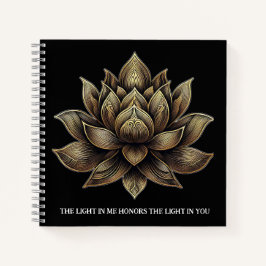 Cuaderno Elegante Golden Lotus Flor La luz en mí ...