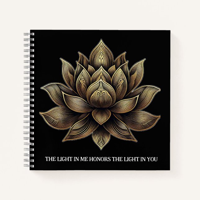 Cuaderno Elegante Golden Lotus Flor La luz en mí ... (Anverso)