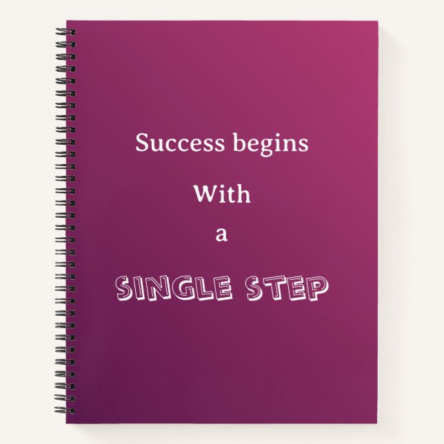 Cuaderno Elegante Gradiente Morado Motivacional Personaliza (Anverso)