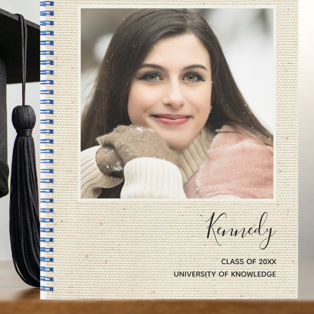Cuaderno Elegante Graduación De Foto De Fiesta Grad Moderno (Graduation Party Memory Book for guests to sign)