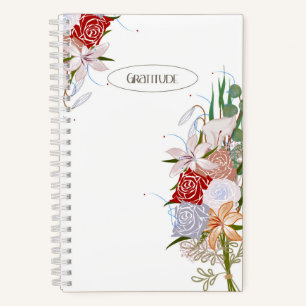 Cuaderno Elegante Gratitude Journal Floral Bouquet Design