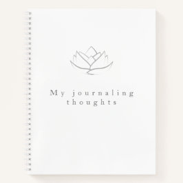 Cuaderno Elegante Gray Lotus Flower Journaling Thoughts