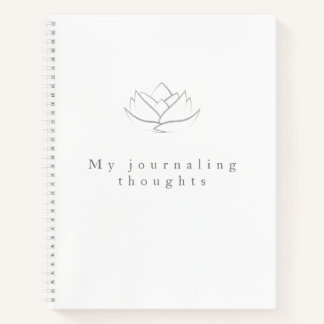 Cuaderno Elegante Gray Lotus Flower Journaling Thoughts