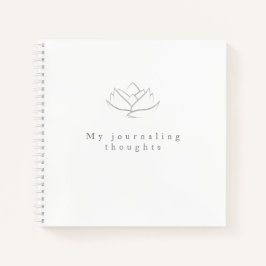 Cuaderno Elegante Gray Lotus Flower Journaling Thoughts