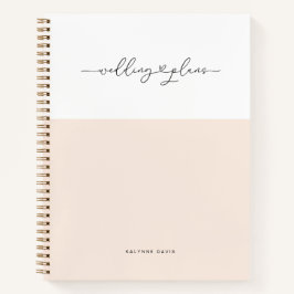 Cuaderno Elegante guión blanco rosado estropea el Boda del 