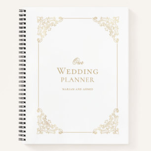 Cuaderno Elegante guión dorado barroco nuestra planificador