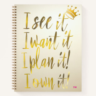 Cuaderno Elegante guion dorado marfil motivacional