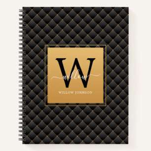 Cuaderno Elegante guión inicial de monograma con clase de o