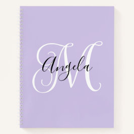 Cuaderno Elegante guión Monograma Lavanda pálida