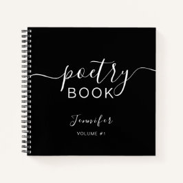 Cuaderno Elegante guión negro Tu nombre Poesía