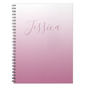 Cuaderno Elegante guión y ombre rosa editable (cualquier co