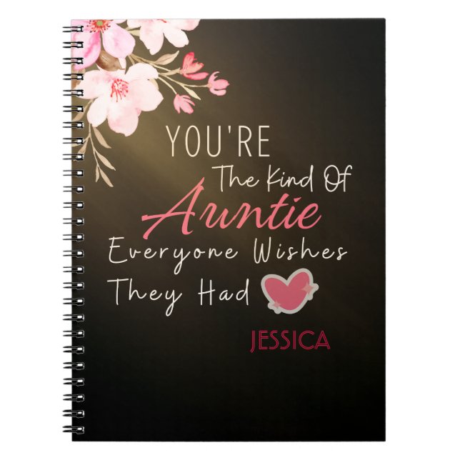 Cuaderno Elegante guión y portátil personalizado del corazó (Frente)